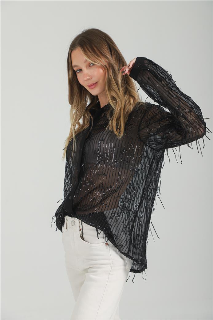 Camisa Valquiria Flecos Lentejuelas